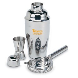 Set à cocktail de luxe personnalisée avec accessoires de bar - FIZZ Matières : acier inoxydable Couleurs : argenté brillant cade