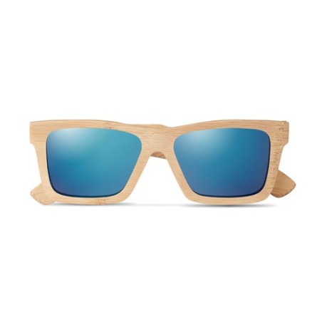 Lunettes de soleil personnalisées en bambou avec étui WANAKA Matières : bambou Couleurs : bois goodies publicitaire événementiel