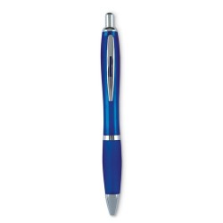 Stylo à bille personnalisé pour entreprise - RIOCOLOUR Matières : ABS Couleurs : bleu transparent marquage laser ultra précis