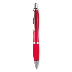 Stylo à bille personnalisé pour entreprise - RIOCOLOUR Matières : ABS Couleurs : rouge transparent goodies publicitaire événemen
