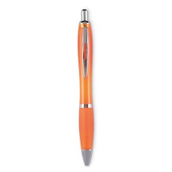Stylo à bille personnalisé pour entreprise - RIOCOLOUR Matières : ABS Couleurs : orange transparent cadeau entreprise pas cher