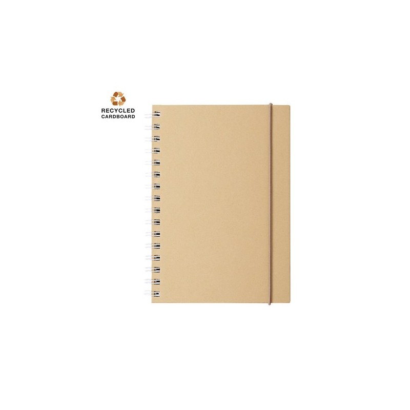Cahier Personnalisable Éco-responsable Zubar Matières : carton recyclé Couleurs : noir marquage laser ultra précis