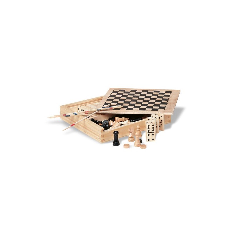 Jeux de société en bois personnalisés - 4 TRIKES dans une boîte Matières : bois Couleurs : bois