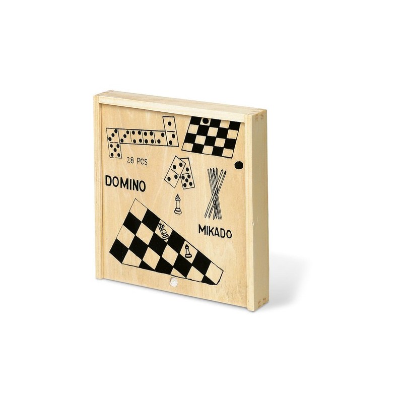Jeux de société en bois personnalisés - 4 TRIKES dans une boîte Matières : bois Couleurs : bois personnalisable avec votre logo