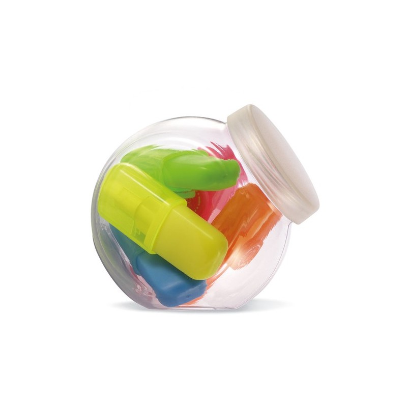 Surligneurs amusants personnalisés dans un pot - Fun for Five Matières : polypropylène (PP) Couleurs : multicolore personnalisab