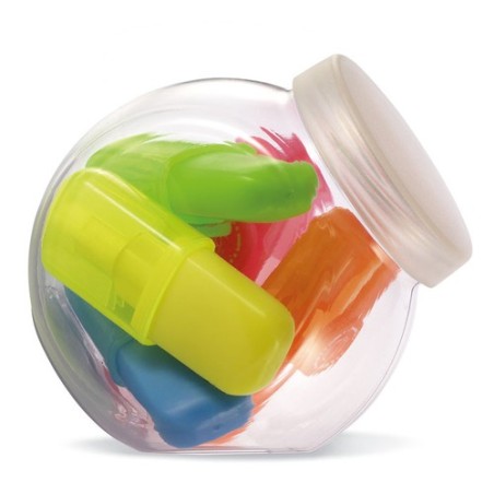 Surligneurs amusants personnalisés dans un pot - Fun for Five Matières : polypropylène (PP) Couleurs : multicolore personnalisab