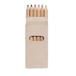 Crayons de couleur publicitaires personnalisés - 6 pièces - ABIGAIL Matières : bois Couleurs : multicolore