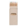 Crayons de couleur publicitaires personnalisés - 6 pièces - ABIGAIL Matières : bois Couleurs : multicolore