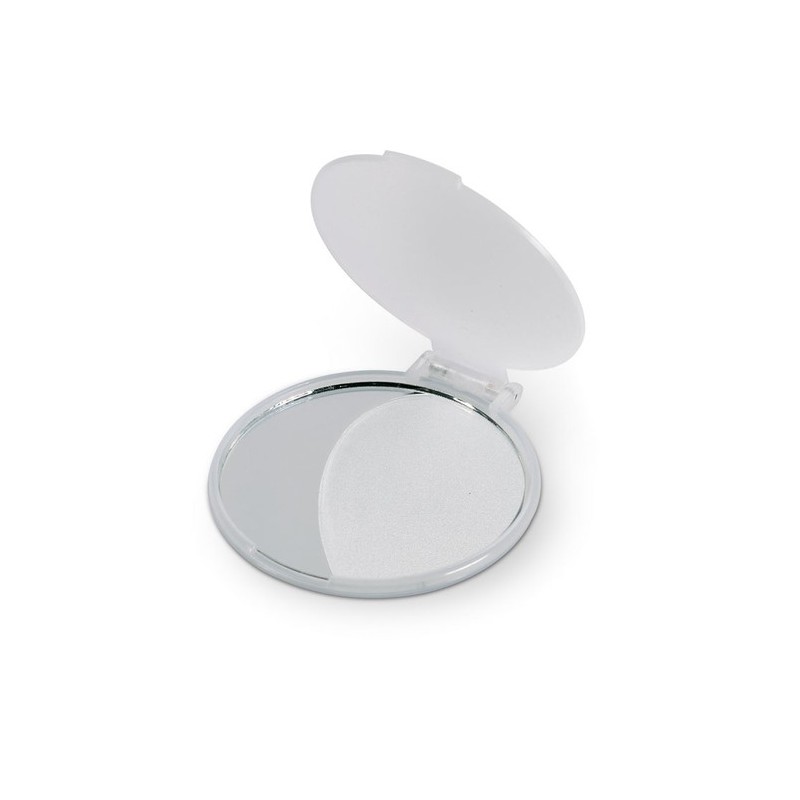 Miroir de poche personnalisé beauté et bien-être pas cher - MIRATE Matières : verre Couleurs : blanc transparent