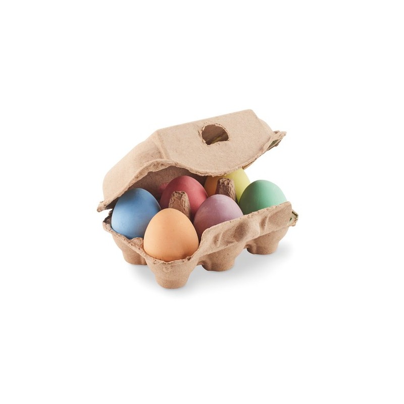 Cadeau Publicitaire Unique - Craies Éco-responsables en Boîte à Œufs TAMAGO Matières : craie Couleurs : beige