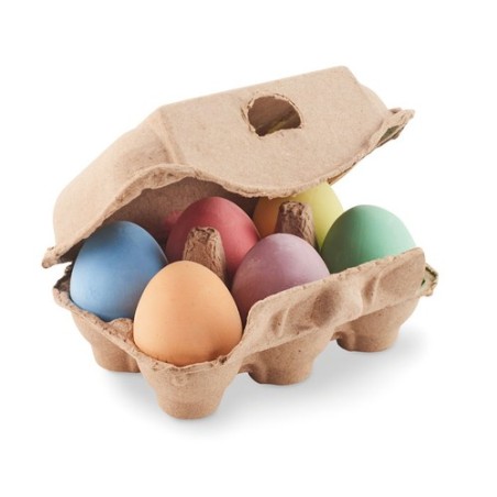 Cadeau Publicitaire Unique - Craies Éco-responsables en Boîte à Œufs TAMAGO Matières : craie Couleurs : beige