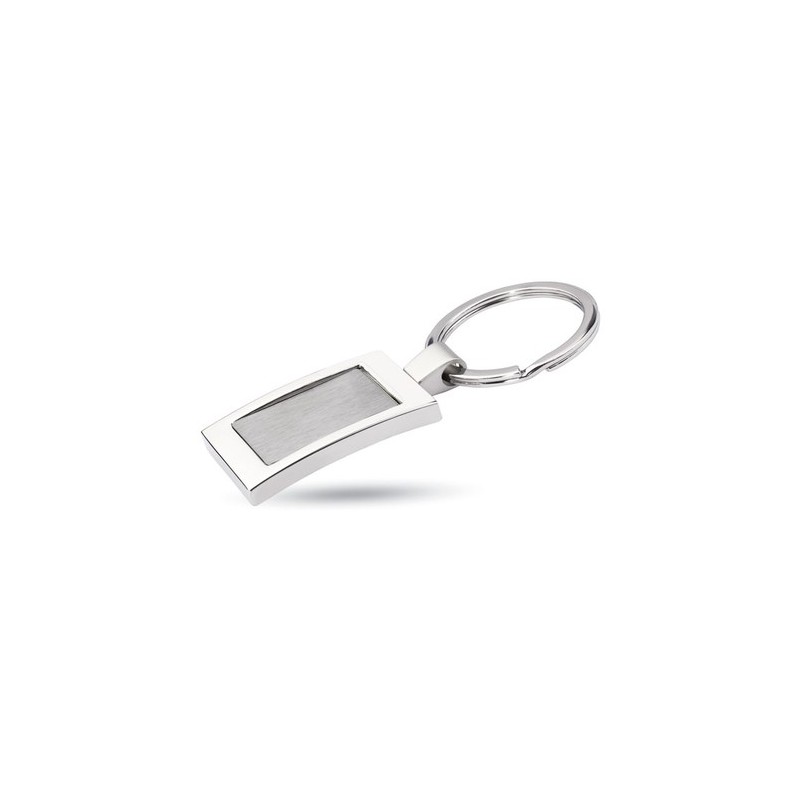 Porte-clés rectangulaire en métal personnalisé - HARROBS Matières : métal Couleurs : argenté brillant