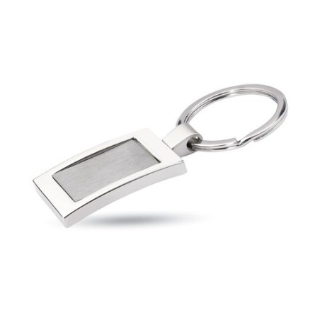 Porte-clés rectangulaire en métal personnalisé - HARROBS Matières : métal Couleurs : argenté brillant