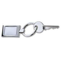 Porte-clés rectangulaire en métal personnalisé - HARROBS Matières : métal Couleurs : argenté brillant 2