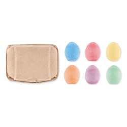 Cadeau Publicitaire Unique - Craies Éco-responsables en Boîte à Œufs TAMAGO Matières : craie Couleurs : beige cadeau entreprise 