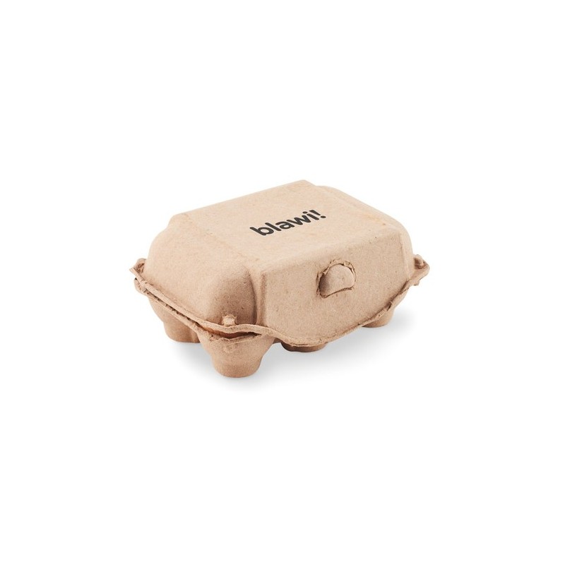 Cadeau Publicitaire Unique - Craies Éco-responsables en Boîte à Œufs TAMAGO Matières : craie Couleurs : beige goodies publicitai
