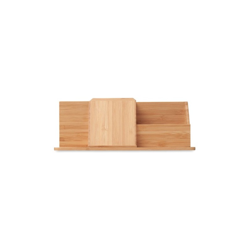Chargeur sans fil de bureau personnalisé pas cher GROOVY Matières : bambou Couleurs : bois personnalisable avec votre logo