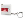 Porte-clefs mètre ruban pratique et design personnalisé de 1 m - WATFORD Matières : ABS Couleurs : blanc personnalisable avec vo