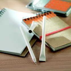 Stylo bille  et personnalisé en plastique recyclé - ARTEL Matières : papier Couleurs : blanc marquage laser ultra précis
