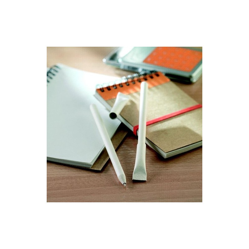 Stylo bille  et personnalisé en plastique recyclé - ARTEL Matières : papier Couleurs : blanc marquage laser ultra précis