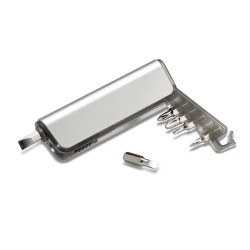 Support multi-outils pratique et torche efficace - ALUTOOL Matières : aluminium Couleurs : gris transparent