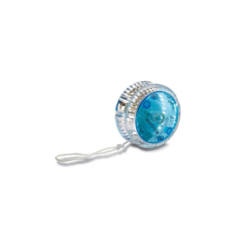 Yo-yo clignotant rouge lumineux personnalisé - FLASHYO Matières : polystyrène (PS) Couleurs : bleu personnalisable avec votre lo