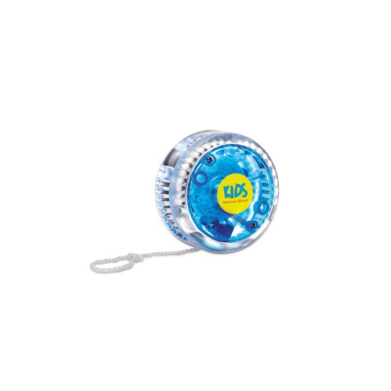 Yo-yo clignotant rouge lumineux personnalisé - FLASHYO Matières : polystyrène (PS) Couleurs : bleu cadeau entreprise pas cher