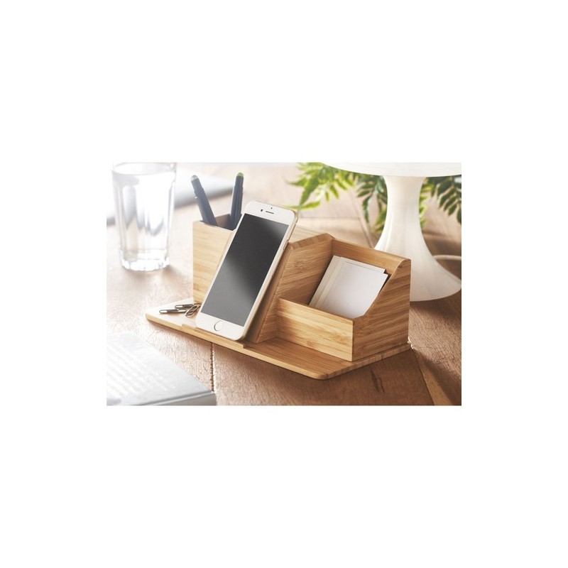 Chargeur sans fil de bureau personnalisé pas cher GROOVY Matières : bambou Couleurs : bois marquage laser ultra précis