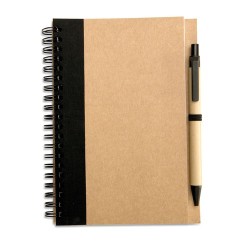 Bloc-notes recyclé avec stylo écologique SONORA PLUS