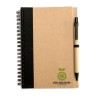 Bloc-notes recyclé avec stylo  SONORA PLUS Matières : papier recyclé Couleurs : noir cadeau collaborateur premium