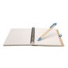 Bloc-notes recyclé avec stylo  SONORA PLUS Matières : papier recyclé Couleurs : bleu objet promotionnel éco-responsable