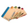 Bloc-notes recyclé avec stylo  SONORA PLUS Matières : papier recyclé Couleurs : bleu impression logo haute qualité
