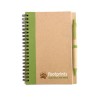Bloc-notes recyclé avec stylo  SONORA PLUS Matières : papier recyclé Couleurs : vert citron livraison express 24h 48h