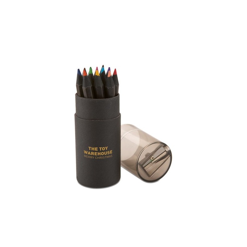 Crayons de Couleurs Noirs Personnalisés - BLOCKY Matières : papier Couleurs : noir cadeau entreprise pas cher