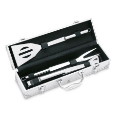 Coffret barbecue personnalisé 3 pièces idéal cadeau ASADOR Matières : acier inoxydable Couleurs : argenté