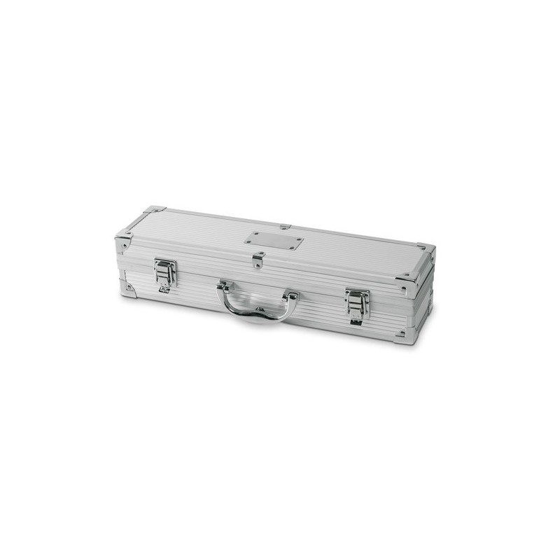 Coffret barbecue personnalisé 3 pièces idéal cadeau ASADOR Matières : acier inoxydable Couleurs : argenté personnalisable avec v