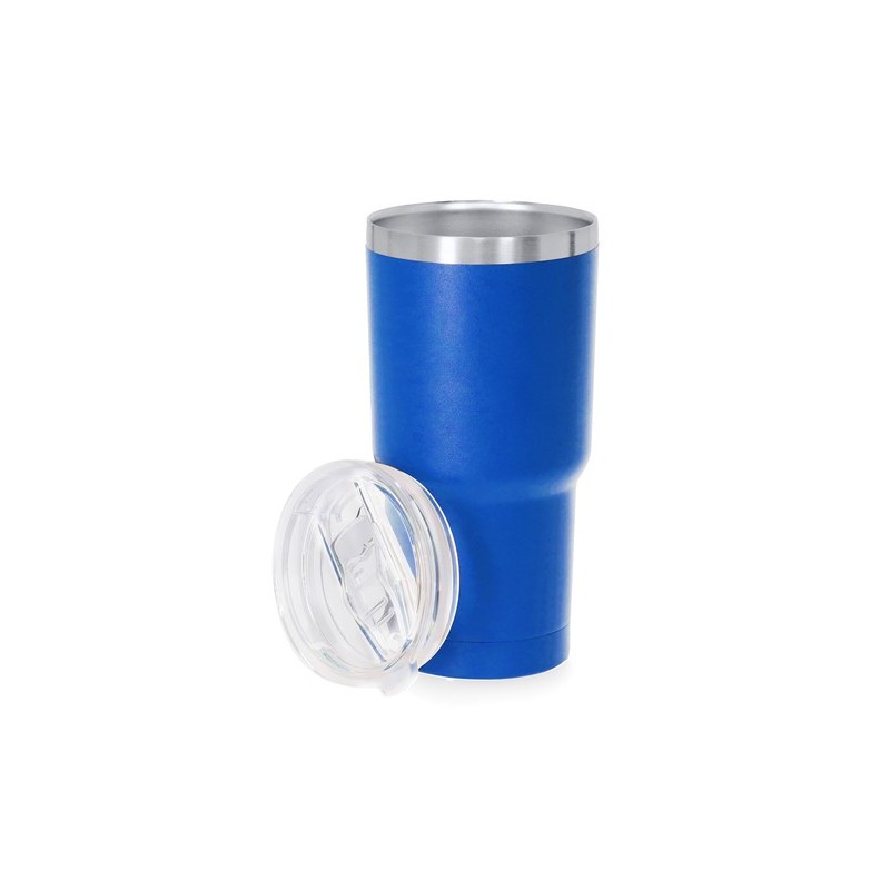 Verre thermique personnalisé pas cher Haftal Matières : acier inoxydable Couleurs : bleu marine objet publicitaire robuste