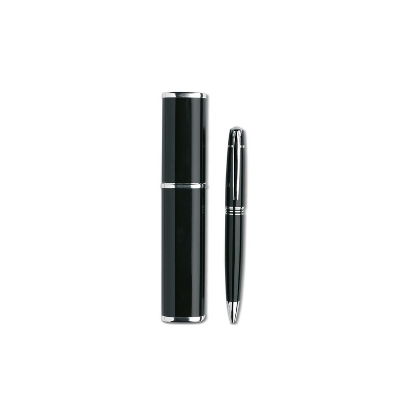 Stylo bille métal personnalisé twist - Cadeau d'entreprise OREGON Matières : aluminium Couleurs : noir