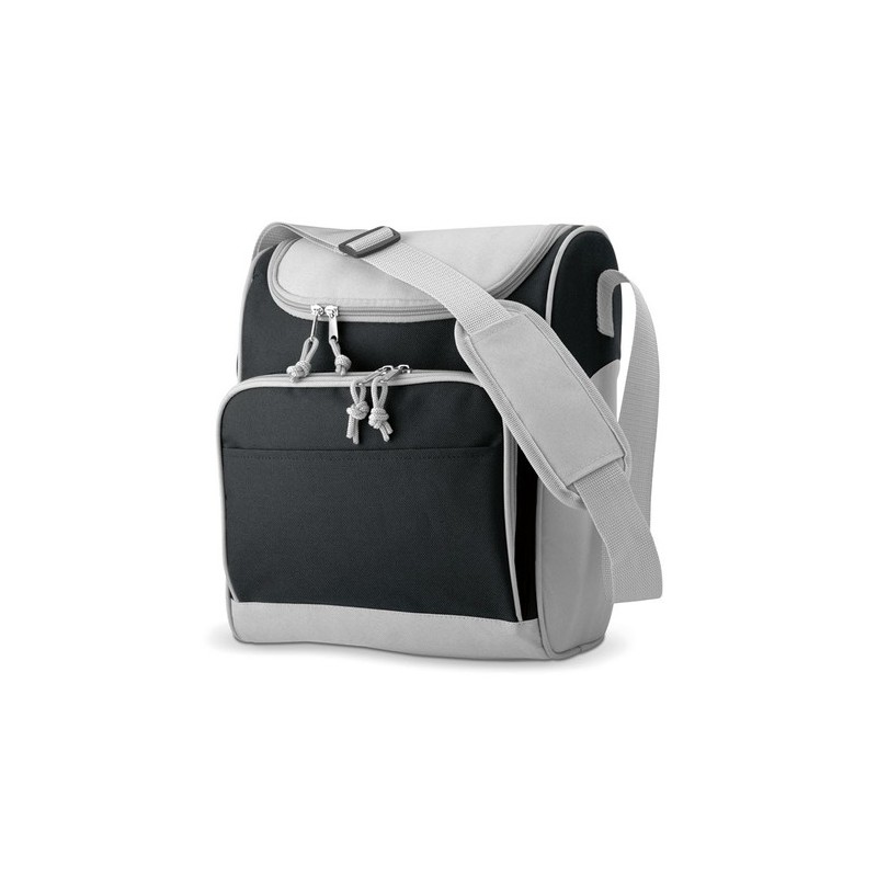 Sac isotherme personnalisé avec poche Zipper idéal pour vos sorties Matières : PET Couleurs : noir cadeau entreprise pas cher