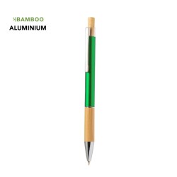 Stylo Éco-responsable Cadeau en Bamboo et Aluminium Weler Matières : bambou Couleurs : noir 2