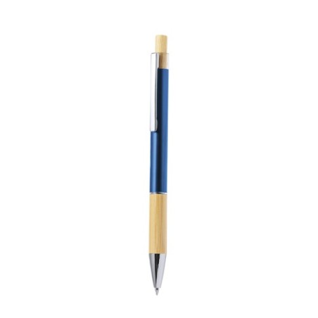 Stylo Éco-responsable Cadeau en Bamboo et Aluminium Weler Matières : bambou Couleurs : bleu personnalisable avec votre logo