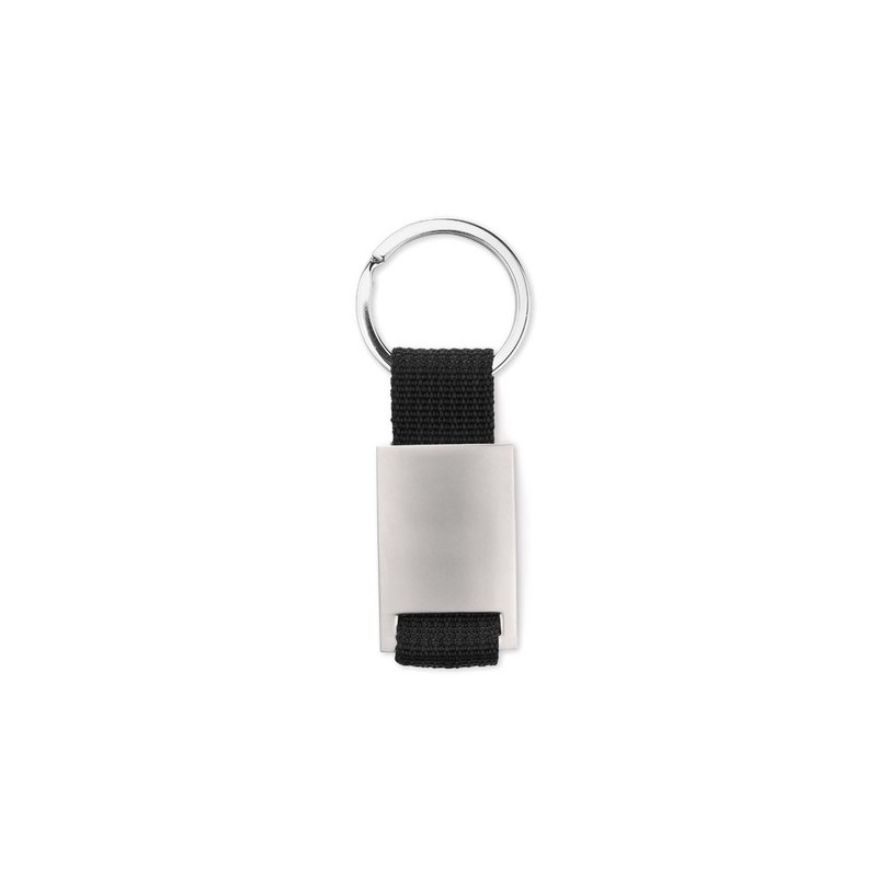 Porte-clés Rectangulaire Personnalisé TECH Matières : métal Couleurs : noir goodies publicitaire événementiel