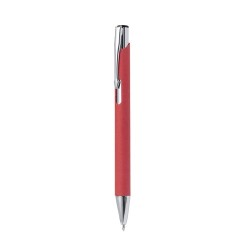 Stylo Bille Éco-responsable Personnalisé - Uzor Matières : papier recyclé Couleurs : rouge