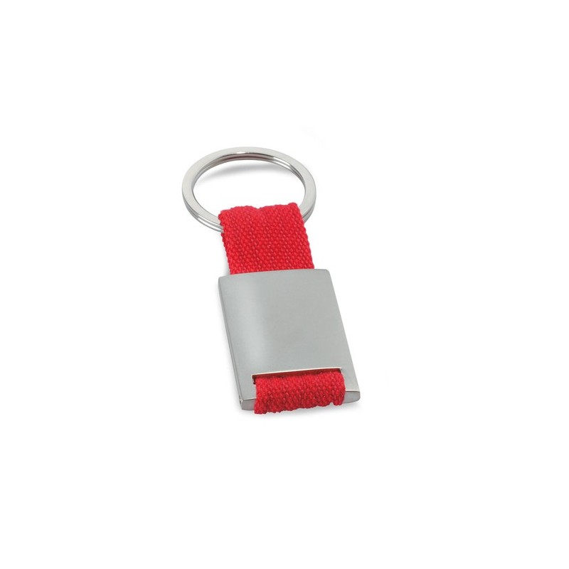Porte-clés Rectangulaire Personnalisé TECH Matières : métal Couleurs : rouge cadeau entreprise pas cher