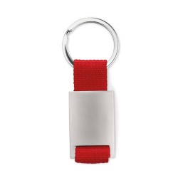 Porte-clés Rectangulaire Personnalisé TECH Matières : métal Couleurs : rouge marquage laser ultra précis