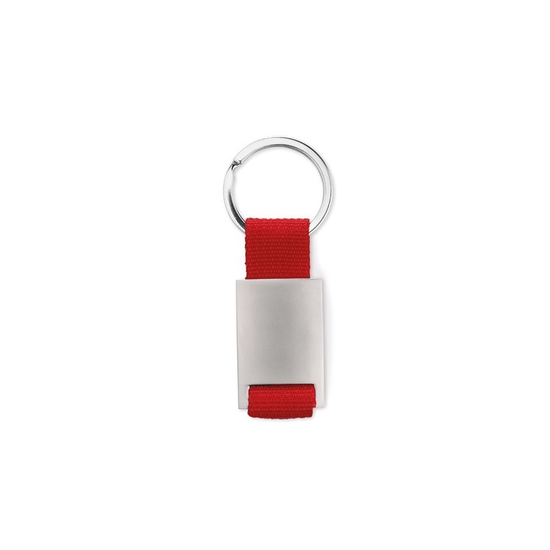 Porte-clés Rectangulaire Personnalisé TECH Matières : métal Couleurs : rouge marquage laser ultra précis