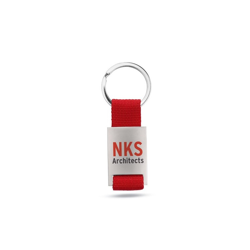 Porte-clés Rectangulaire Personnalisé TECH Matières : métal Couleurs : rouge livraison express 24h 48h