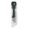 Cutter plastique personnalisé pas cher idéal pour vos bureaux - HIGHCUT Matières : polystyrène (PS) Couleurs : noir cadeau entre