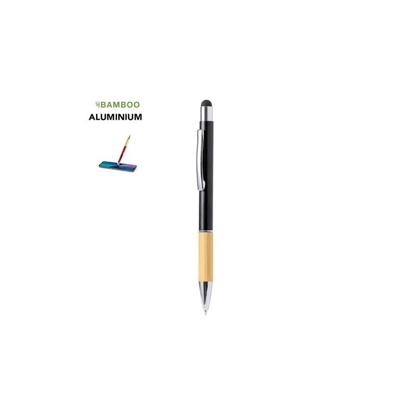 Stylet Bille Éco-responsable et Pratique Personnalisé Piket Matières : bambou Couleurs : noir personnalisation rapide en France