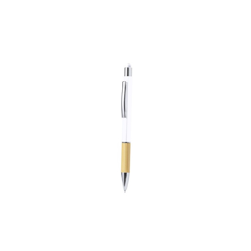 Stylet Bille Éco-responsable et Pratique Personnalisé Piket Matières : bambou Couleurs : blanc personnalisable avec votre logo